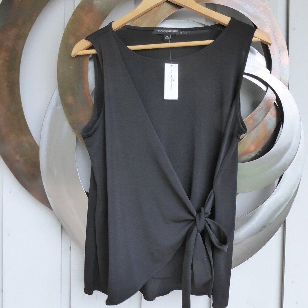 Crossbody V-neck sleeveless Jersey Tie Top, Size M. New with tags
